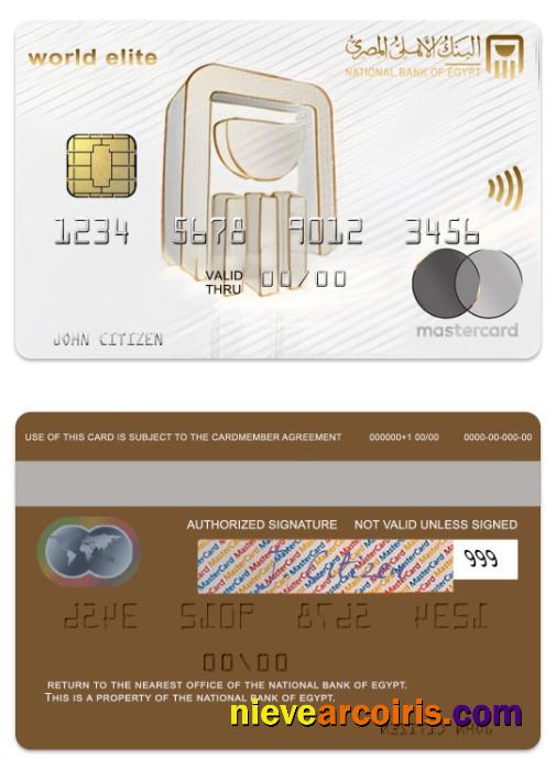 Egypt National Bank of Egypt world elite mastercard